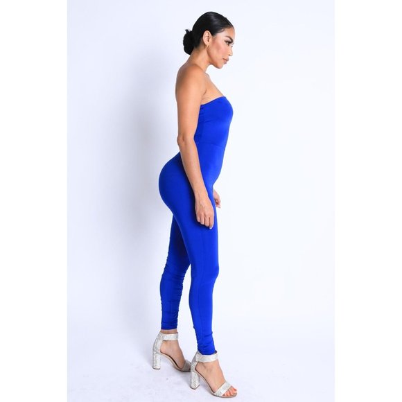 Womens Asymmetric One Shoulder Cut Out Bodycon Jumpsuit Club Party Sexy Jumpsuit - Picture 4 of 10